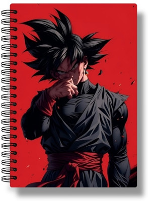 buddytales Goku Dragon Ballz red Anime Notebook A5 Notebook Unruled 120 Pages(Red)