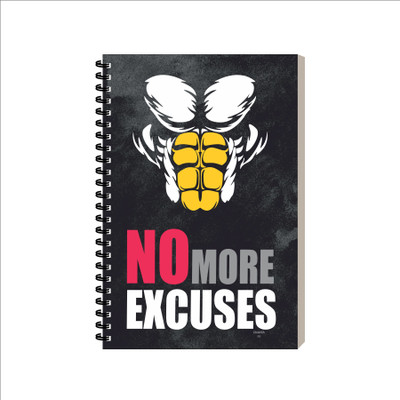 ESCAPER No More Excuses Fitness Diary Notebook, Gym Diary For Boys A5 Diary Ruled 160 Pages(No More Excuses)