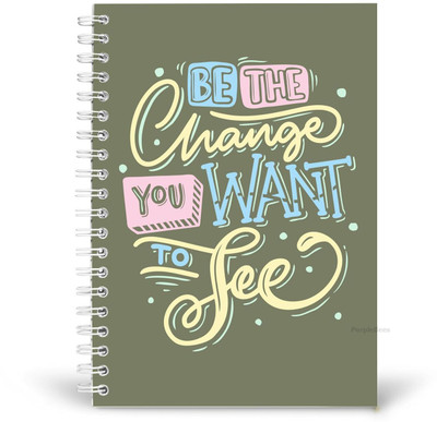 PurpleBees Be The Change You Want To See Quotes Diary Motivational Notebook A5 Notebook Plain 150 Pages(Multicolor)