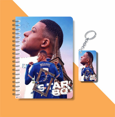 craft maniacs 2023 MBAPPE DIARY + KEYCHAIN A5 Diary RULED 160 Pages(Multicolor)