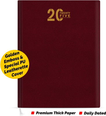 More Choice B5 Month Planner Diary with Laminated Cover B5 Diary Single Rule with bookmark Ribbon 365 Pages(Red)