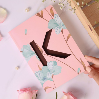Doodle Initial K lasercut Notebook, B6 (6.69 X 4.72 X 0.5 Inches), 200 Pages, 80 GSM, Gift for Women B6 Notebook Ruled 192 Pages(MulticolorK)