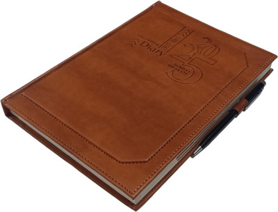 ShreeGanadhish 2025 Executive Planner Notebook |Month Cut|Sunday Full Pages|24X18X3 CM B5 Diary Ruled 365 Pages(Otter Brown)