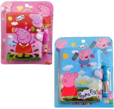 Radhya Accessories Peppa Pig Theme Mini Diary with mini ballpoint Pen -To Do List Pocket-size Diary Ruled 150 Pages(Peppa Pig Theme, Pack of 2)