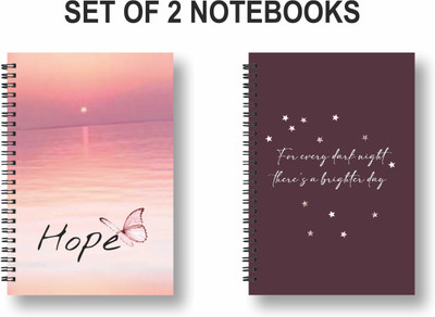 ROT RIX combo of 2 Notebooks A5 Diary Ruled 144 Pages(Maroon, Pack of 2)