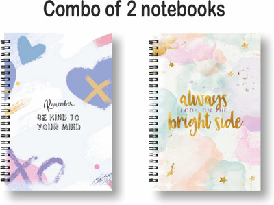 ROT RIX combo of 2 Notebooks A5 Diary Unruled 144 Pages(Multicolor, Pack of 2)
