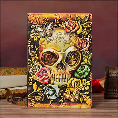 radhey preet 3D embossed on both side metallic feeling skull style diary for all, RP1382 A5 Diary Ruled 200 Pages(Multicolor)