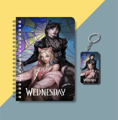 craft maniacs A5 NOTEBOOK + KEYCHAIN COLLECTION A5 Note Book RULED 160 Pages(Black, White)