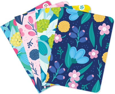 Raptech notebook Unique Stationery items, Easy to Carry, Plain Cute (Floral) A5 Diary UnRuled 240 Pages(Multicolor, Pack of 4)