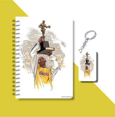 craft maniacs 2023 KOBE DIARY + KEYCHAIN A5 Note Book RULED 160 Pages(Multicolor)