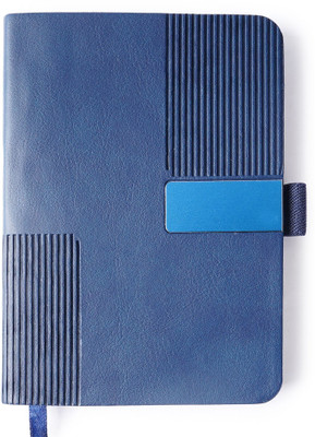 FINER THREADS Designer Journals Diaries (PU) polyurethane Handmade Pocket-size Notebook Rulled 80 Pages(Blue)