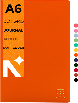 NEORAH Dot Grid Journal Notebook - 110 GSM - Softcover A6 Note Book DOTTED 160 Pages(Orange)