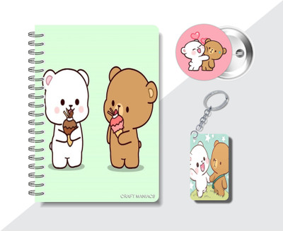 craft maniacs MILK & MOCHA 2024 COLLECTION A5 Diary RULED 160 Pages(Multicolor)