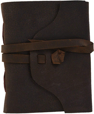Prathak Exports PE Soft Leather U Diary with Unlined Pages Soft Genuine Leather Journal A5 Diary Plain 100 Pages(Brown)