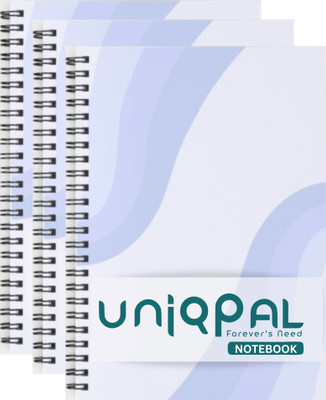 UNIQPAL Set of 3 A4 Notebook Unruled Plain Page 200 Pages(Multicolor, Pack of 3)