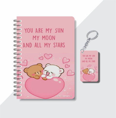 craft maniacs MILK & MOCHA 2024 DIARY & KEYCHAIN A5 Notebook RULED 160 Pages(Multicolor)