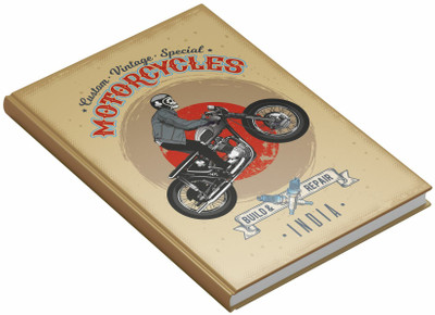 MOTOCUPID Motorcycles A5 Notebook HARD BOUND Plain Paper 160 Pages(Dark Brown)