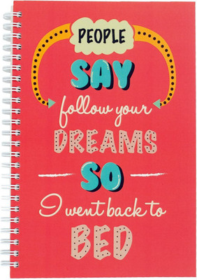 FUNCART Follow Your Dream Spiral A5 Notebook One Sided Ruled 160 Pages(Multicolor)