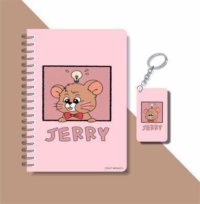 craft maniacs TOM & JERRY A5 Notebook RULED 160 Pages(Red)