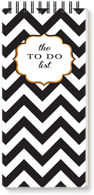 Nourish ToDo List Note Pad Regular Note Pad Ruled 50 Pages(BWCHEVRON)