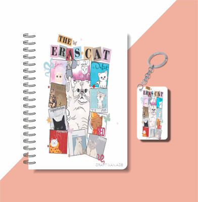 craft maniacs A5 NOTEBOOK + KEYCHAIN COLLECTION A5 Notebook RULED 160 Pages(White)