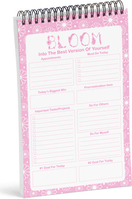 Inkdotpot Spiral Binding Notepad Regular Planner Unruled 50 Pages(Pink)