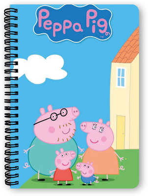 Goku Ki Dukan Peppa Pig School Notebook |Free Stickers A5 Diary Unruled 150 Pages(Mulitcolour)