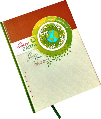 Bhaidhav Go Green Month Cut Executive Diary Planner 2025 Sunday Half page Regular Diary 2025 (Cover Color may be Different) Ruled 340 Pages(Green)