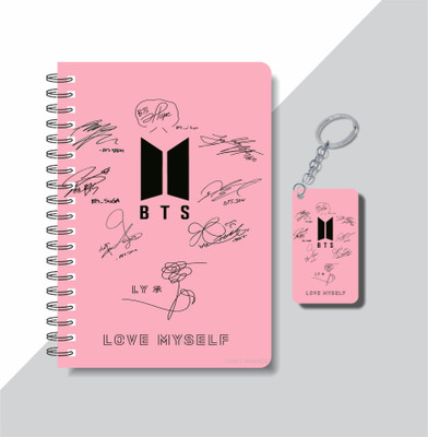 craft maniacs BTS 2023 DIARY + KEYCHAIN A5 Notebook RULED 160 Pages(BTS DIARY & KEYCHAIN)