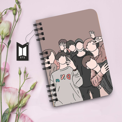 DI-KRAFT BTS Boys Printed Diary for Office use New Collection of BTS 2022 A5 Diary Unruled 160 Pages(Brown)