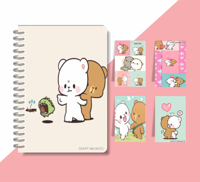 craft maniacs MILK & MOCHA 2023 COLLECTION A5 Notebook RULED 160 Pages(Multicolor)