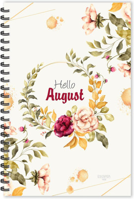 ESCAPER Floral Hello August Monthly Diary (Ruled-A5 Size), August Month diary, Notebook A5 Diary Ruled 160 Pages(Multicolor)