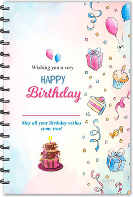 ESCAPER Wishing you a Happy Birthday A5 Diary Ruled 160 Pages(Multicolor)