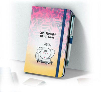Doodle Monk ONR THOUGHT Dotted Journal Hardcase A5 160 Pages Inner Pocket Pen loop DotGrid A5 Journal Designed 160 Pages(Pink, Yellow)