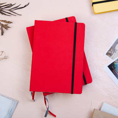CRAFT JUNKY Recycled Handmade A5 Note Book Ruled 192 Pages(Red)