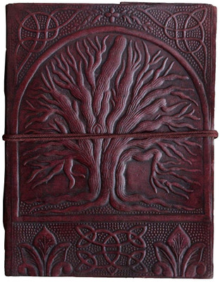 KRISHNA HANDICRAFTS Embossed Leather Diary A5 Diary Plain 100 Pages(Brown)