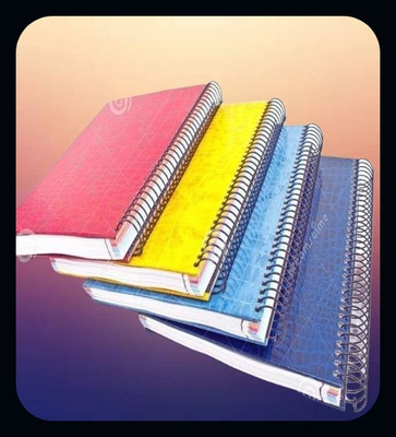 Puvi SPIRAL Notebook A4 Notebook RULED /LINE 200 Pages(Multicolor, Pack of 4)
