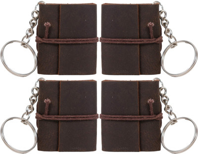 Prathak Exports Handmade Leather Diary Mini Diary Plain 20 Pages(Brown, Pack of 4)