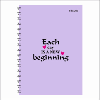RLanyard Spiral-wiro bound, A5 Notebook unruled/plain , High Gloss lamination cover, 150 Pages(Purple)