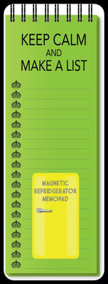 Nourish Keep Calm And Make A List Magnetic Refrigerator_DRY Regular Memo Pad Ruled 50 Pages(Green)