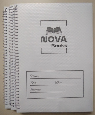 bookstudio spiral books A4 Notebook unruled 200 Pages(White, Pack of 3)
