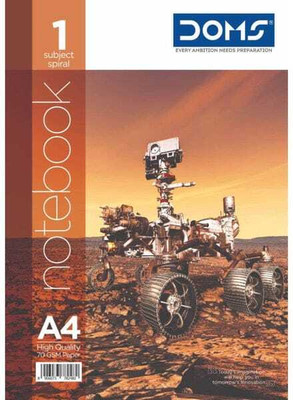 DOMS Recycled A4 Notebook Single Rule 140 Pages(Multicolor, Pack of 6)