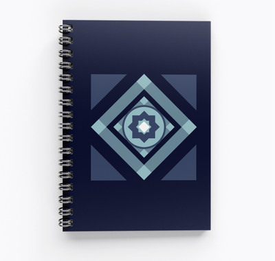 RJPRINTS Geometric A5 Notebook Unruled 200 Pages(Blue)