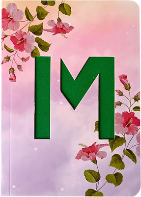 CRAFTOPIX Initial (M) Alphabet Lasercut Diary Soft Bound Notebook B6 Diary Ruled 192 Pages(Multicolor)