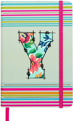 Doodle Stripes Theme Premium Hard Bound B6 Notebook Diary Ruled 192 Pages(Initial Y)