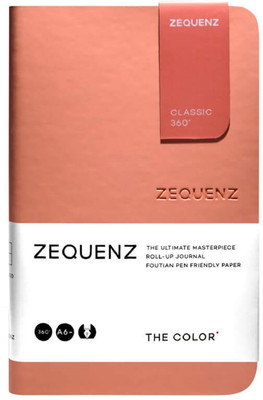 Zequenz A6 Minus Size 9x14cm Color Series 80gsm Cream Coloured Paper 360 Degree Flexible A6 Notebook Ruled 200 Pages(Peach)