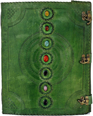 Prathak Exports Handmade Leather Journal A2 Diary Plain 100 Pages(Green)