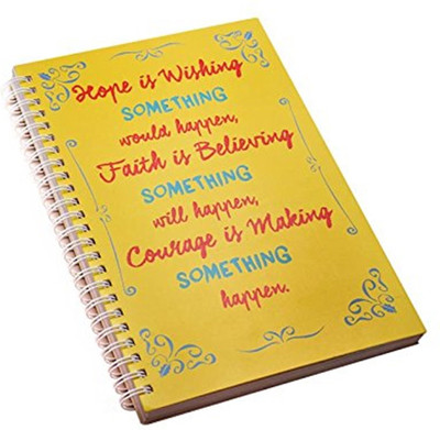 FUNCART Hope, Faith and Courage Spiral A5 Notebook One Sided Ruled 160 Pages(Multicolor)
