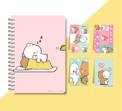 craft maniacs MILK & MOCHA 2023 COLLECTION A5 Notebook RULED 160 Pages(Multicolor)