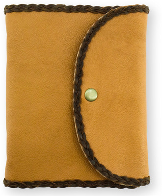 LEATHER VINTAGE Medium size button, Lather journal A5 Journal plain 200 Pages(Brown)
